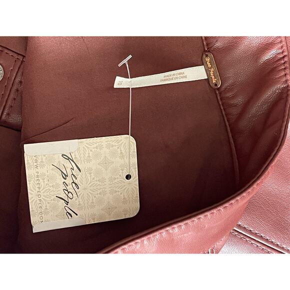 Free People Maisie Button-Front Vegan Mini Skirt Double Dare Boho Size 10 NEW - Picture 3 of 11